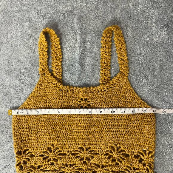 American Eagle Outfitters Mustard Crochet Tank Top - Picture 3 of 9